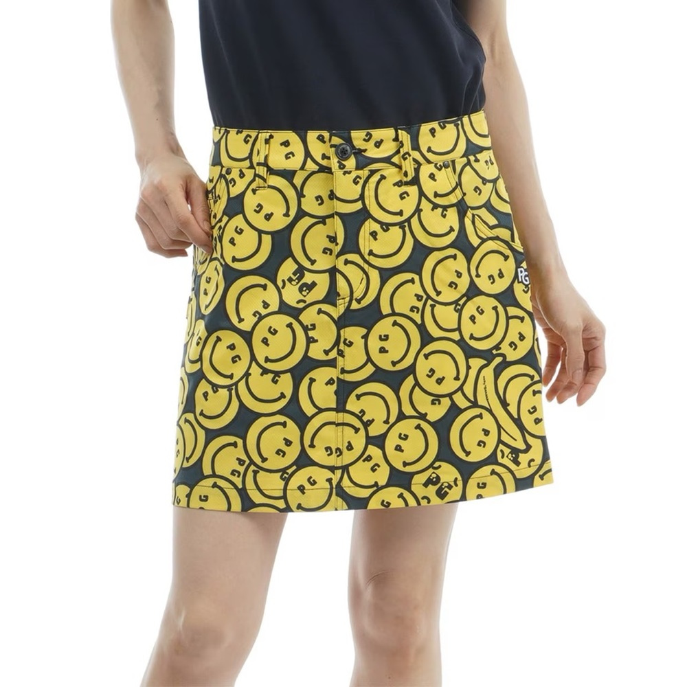 Cheerful Yellow Smiley Face Mini Skirt